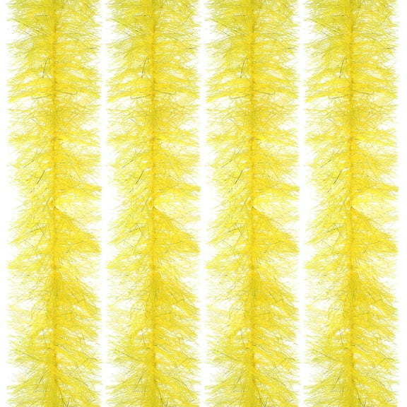 Uxcell 6.6Ft Feather Boa, 4Pcs Artificial Fluffy Feather Boas Party Decorations for DIY Crafts, Wedding Costume, Christmas, Concert, Halloween, Home Decor, Yellow