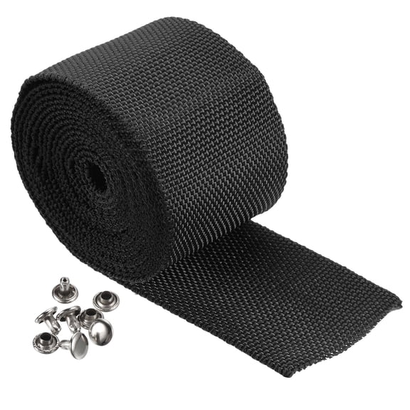 Uxcell 6.6Ft Polyester Rope Protector Sleeve 45mm Width Cable Lines Protective Cover, Black