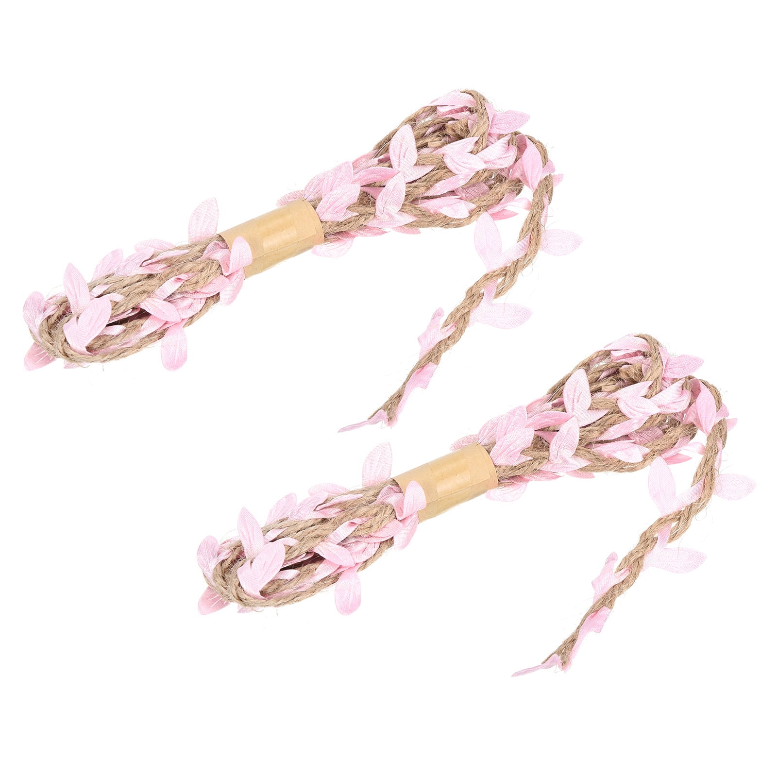 Uxcell 6.6ft 5mm Burlap Leaf Ribbon Artificial Vine Natural Jute Rope ...