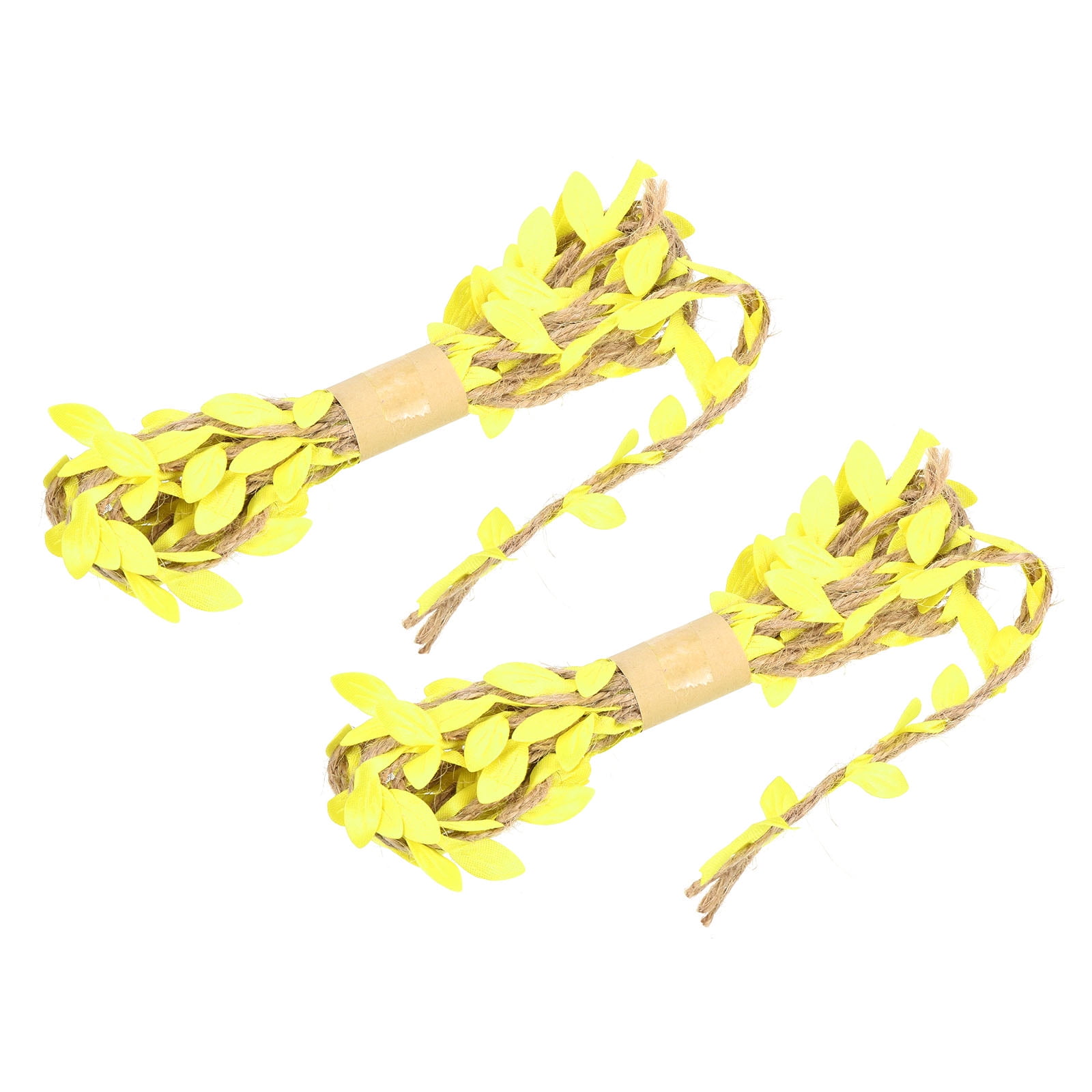 Uxcell 6.6ft 5mm Burlap Leaf Ribbon Artificial Vine Natural Jute Rope