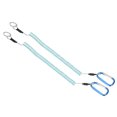 thumbnail image 1 of Uxcell 6.6ft Fishing Lanyard Coiled Ropes Retractable with Metal Clip Keychain Light Blue 2 Pack, 1 of 6