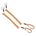 thumbnail image 1 of Uxcell 6.6ft Fishing Lanyard Coiled Ropes Retractable with Metal Clip Keychain Orange 2 Pack, 1 of 6