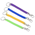 thumbnail image 1 of Uxcell 6.7" Spiral Retractable Spring Coil Keychain, 4 Pack, Purple Green Yellow Blue, 1 of 6