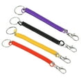 thumbnail image 1 of Uxcell 6.7" Spiral Retractable Spring Coil Keychain, 4 Pack, Red Yellow Black Purple, 1 of 6