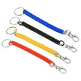 thumbnail image 1 of Uxcell 6.7" Spiral Retractable Spring Coil Keychain, 4 Pack, Red Yellow Blue Black, 1 of 6