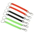 thumbnail image 1 of Uxcell 6.7" Spiral Retractable Spring Coil Keychain, 6 Pack, Red Green Black, 1 of 6