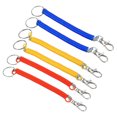 thumbnail image 1 of Uxcell 6.7" Spiral Retractable Spring Coil Keychain, 6 Pack, Red Yellow Blue, 1 of 6