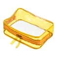 thumbnail image 1 of Uxcell 6.7"x2.4"x4.7" Clear Travel Toiletry Bags, Makeup Bags Cosmetic Pouch with Zipper Yellow, 1 of 5