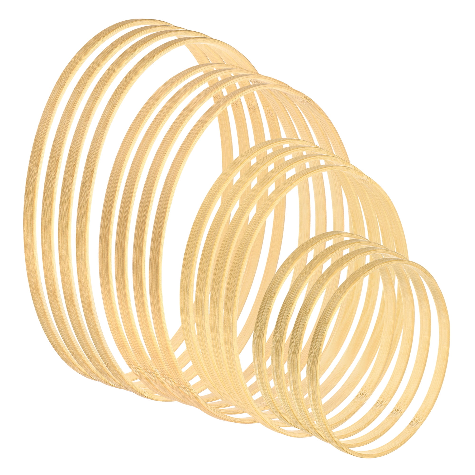 Uxcell 6/8/10/12 Inch Wooden Bamboo Floral Hoop Rings 16Pcs in 1 Set ...
