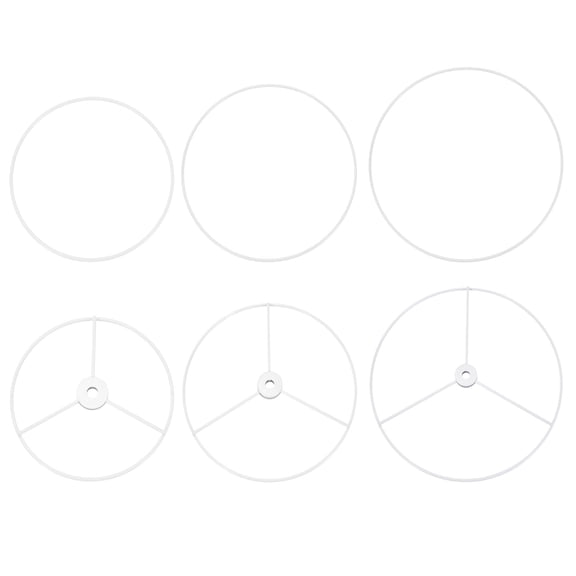 Uxcell 6/8/10 Inch E26 E27 Lamp Shade Ring Frame, 3 Pack Lampshade Holder Wire Frame DIY Drum Ring for Table Floor Lamp White