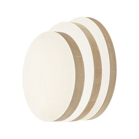 Uxcell 6" 8" 10" Wood Panels Board, Unfinished Round Wood Canvas Wood Panel Painting Board, Wood Color