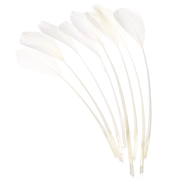 Uxcell 6-8 Inch Goose Feathers, 50 Pack Bulk Natural Feathers for Crafts Style 4, White