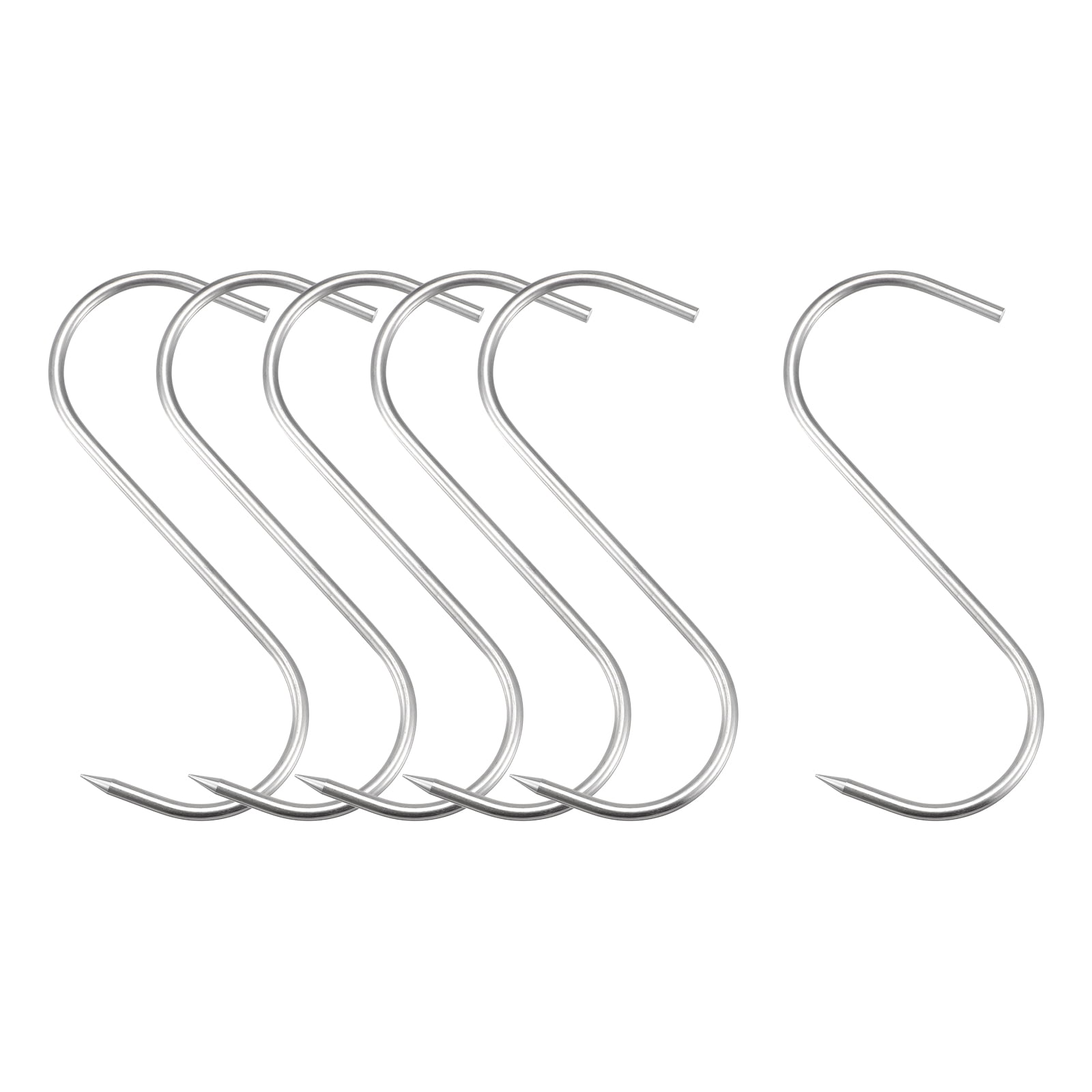 Uxcell 9.84 Meat Hooks, 0.39 Thick Stainless Steel S-Hook, Meat