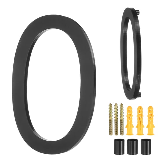 Uxcell 6" Acrylic Modern Floating House Numbers for Outside Address(Number 0, Black)