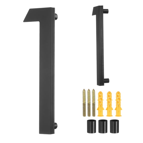 Uxcell 6" Acrylic Modern Floating House Numbers for Outside Address(Number 1, Black)