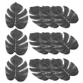 thumbnail image 1 of Uxcell 6" Black Palm Leaves, 12 Pack Artificial Palm Leaves Faux Palm Fronds Fake Palm Leaf Tree Leaves, Style 23, 1 of 6