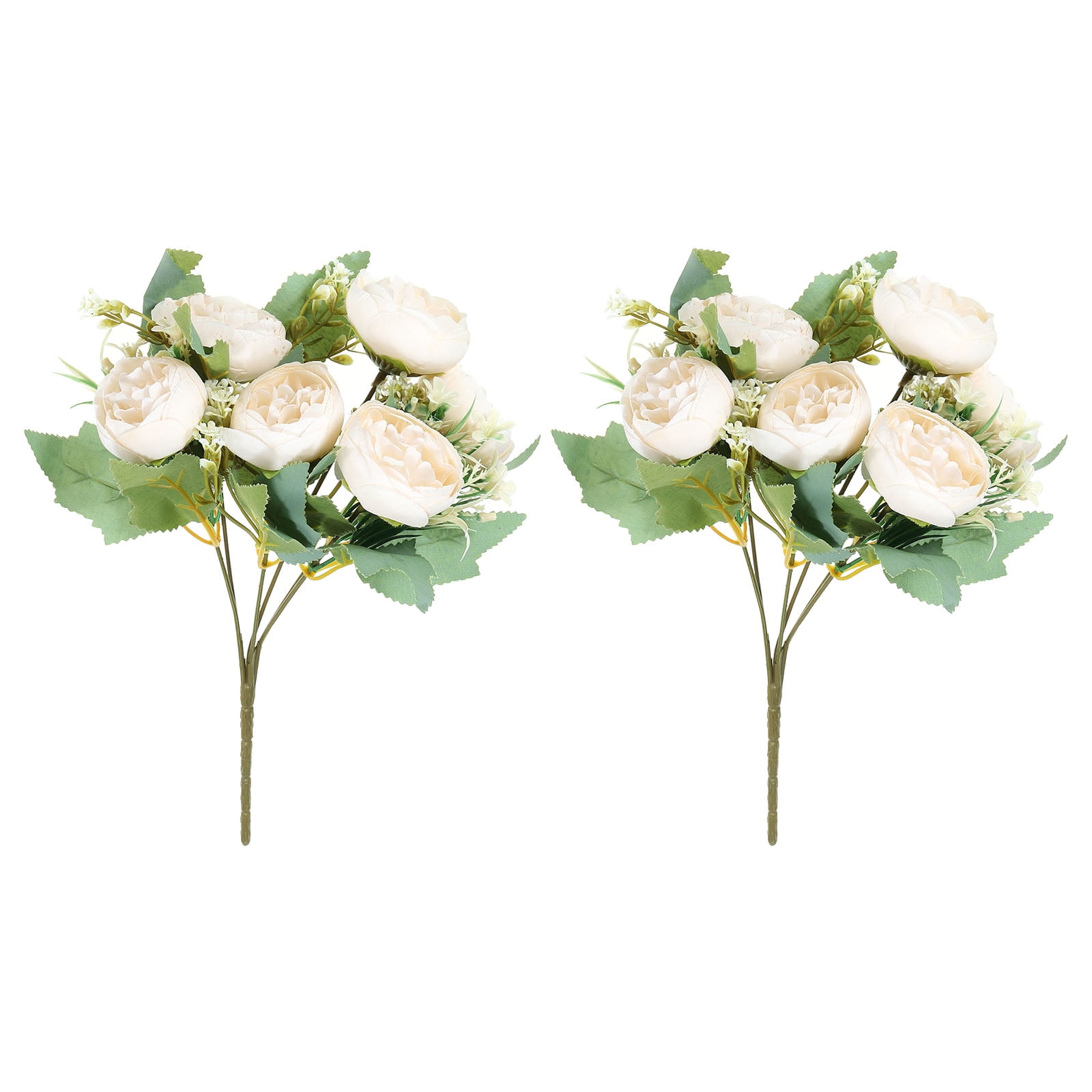 Uxcell 6 Branch Artificial Silk Peony Hydrangea Floral, 2 Pack Fake