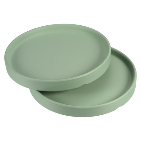 Uxcell 6" Ceramic Round Planter Saucer Flower Pot Drip Tray Coaster, Green 2 Pack