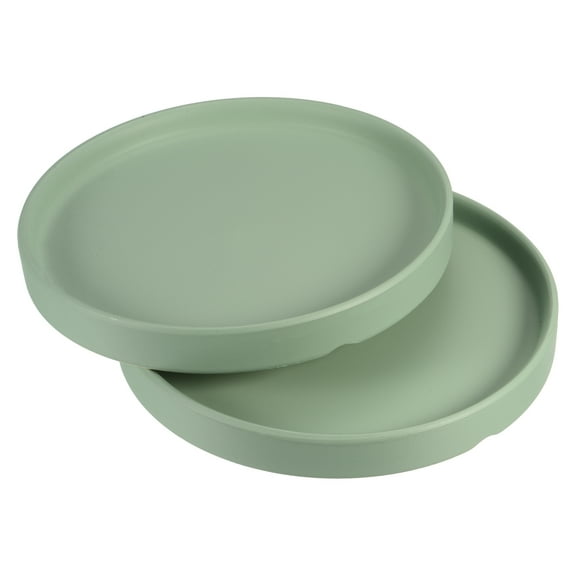 Uxcell 6" Ceramic Round Planter Saucer Flower Pot Drip Tray Coaster, Green 2 Pack