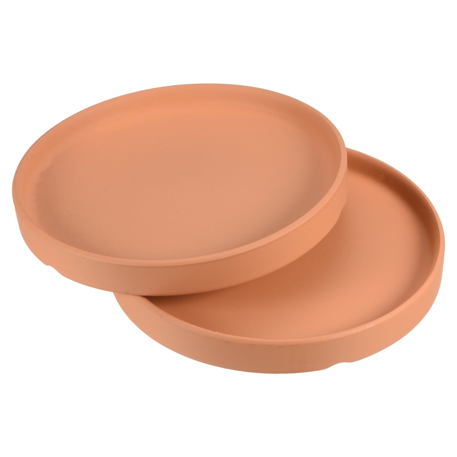 Uxcell 6" Ceramic Round Planter Saucer Flower Pot Drip Tray Coaster, Orange 2 Pack