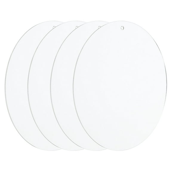 Uxcell 6" Dia. Acrylic Circles Round Clear Plastic Sheet Cake Disk Blank Sign for Crafting Painting DIY 4 Pack