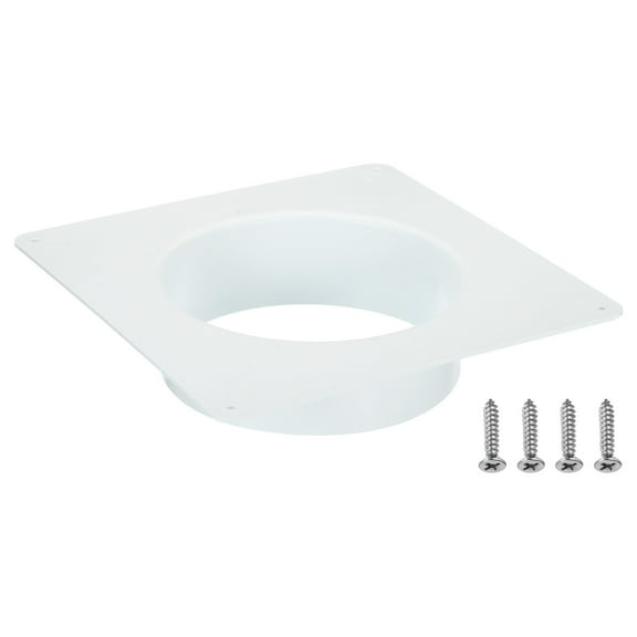 Uxcell Duct Connector Flange Dryer Vent Wall Plate Square to Round Straight Ducting Plate White 6"