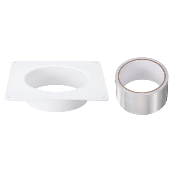 Uxcell 6" Duct Connector Flange, Plastic Straight Pipe Flange with Tape for HVAC, White