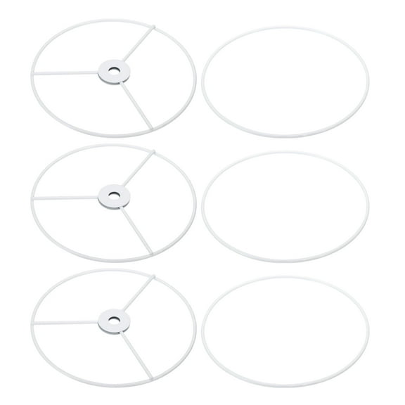 Uxcell 6" E26 E27 Lamp Shade Ring Frame, 3pcs Lampshade Holder Wire Frame DIY Drum Ring