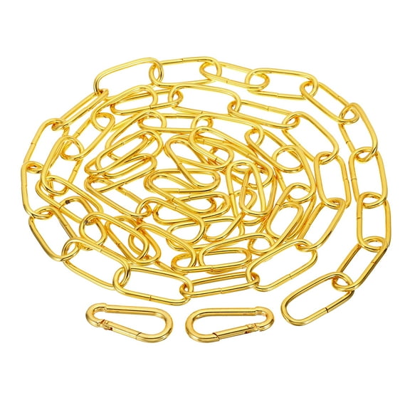 Uxcell 6 Feet Gold Finish Lighting Hanging Chain, Metal Looping Chain for Hanging Plant Pendant Chandelier Light Fixture