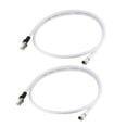 thumbnail image 1 of Uxcell 6 Feet RG6 Coax Cable F Type Male to F Type Female Coaxial Cable Plastic White 2pcs, 1 of 4