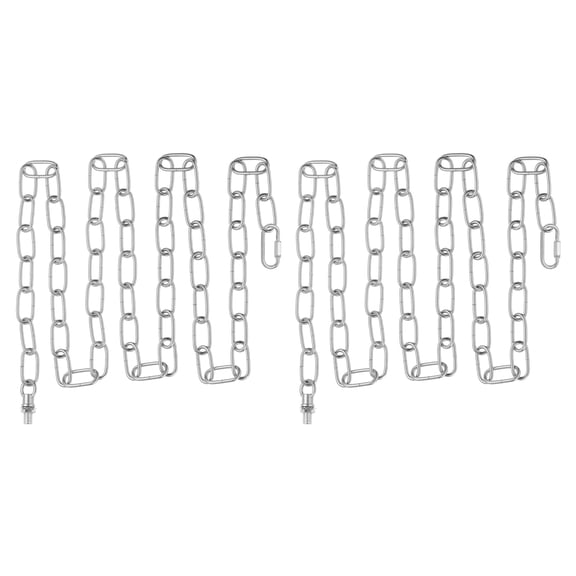 Uxcell 6 Ft Light Fixture Chain, 2 Set Lighting Chain with Quick Link Connectors Up to 110 lbs Silver Tone