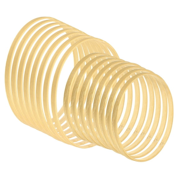 Uxcell 6 Inch 8 Inch Wooden Bamboo Floral Hoop Rings 16Pcs in 1 Set