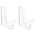 thumbnail image 1 of Uxcell 6 Inch Acrylic Plate Display Stand, 2 Pack Large Clear Easel Plate Holder Picture Stands for Display Frames Card Picture CD Book Challenge Coin(Tripod), 1 of 6