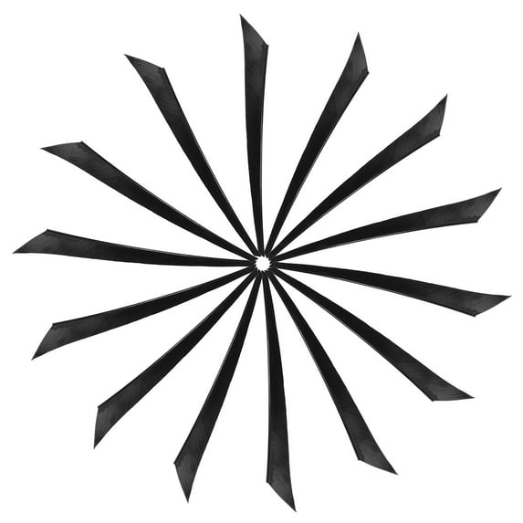 Arrow Vanes Turkey Archery Arrows Feathers Fletching, Left Wing Fit for Hunting Target Shooting Black
