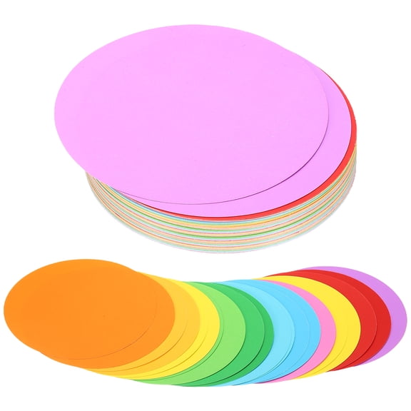 Uxcell 6 Inch Circle Cutouts Paper, 100 Pcs Circle Card Stock 200gsm/75lb Round Cutouts for DIY Craft Projects Classroom Bulletin Board Decoration, 10 Colors Mix