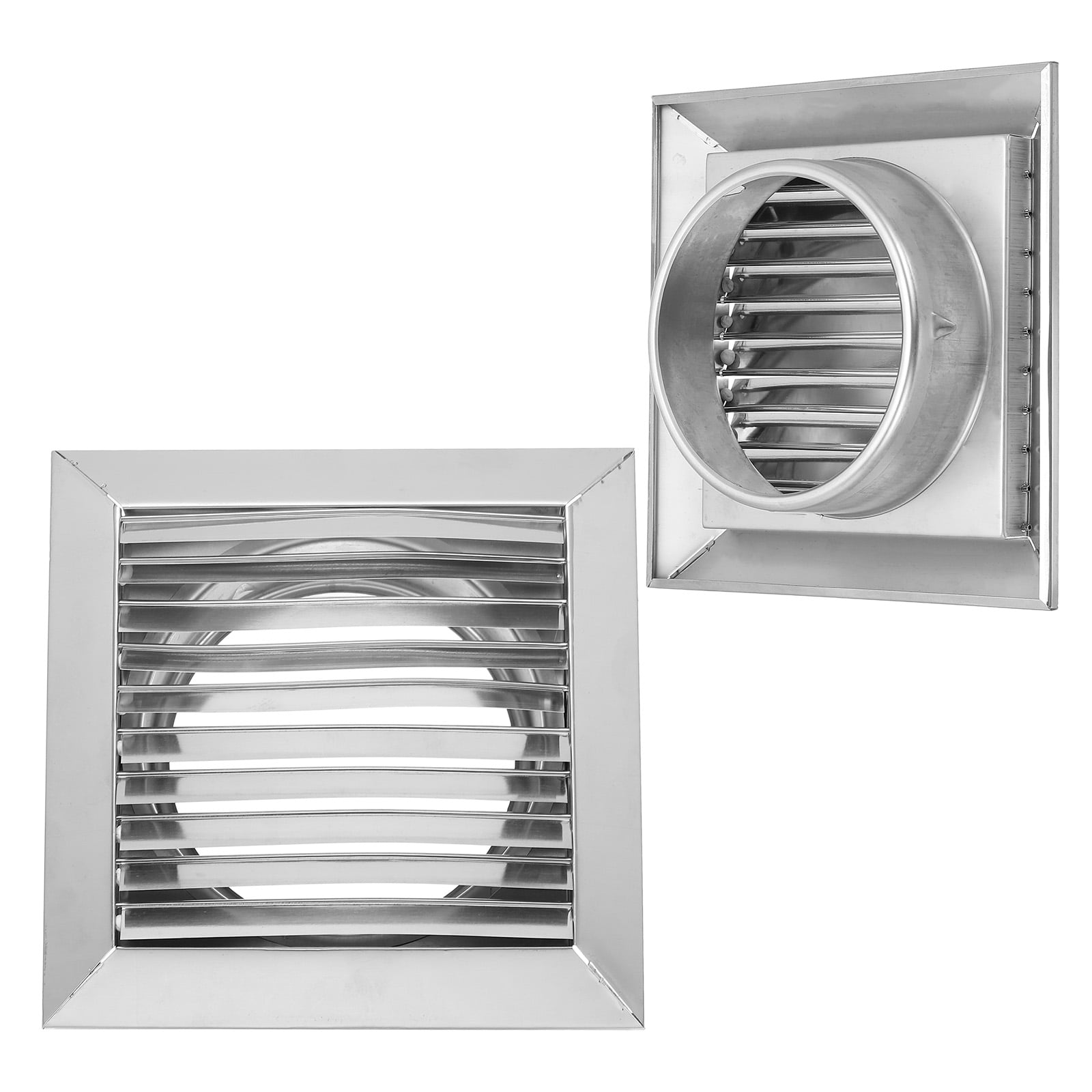 Uxcell 6 Inch Dryer Vent Cover, Stainless Steel Exterior Wall Outlet Vent Grille, Louvered with Flap