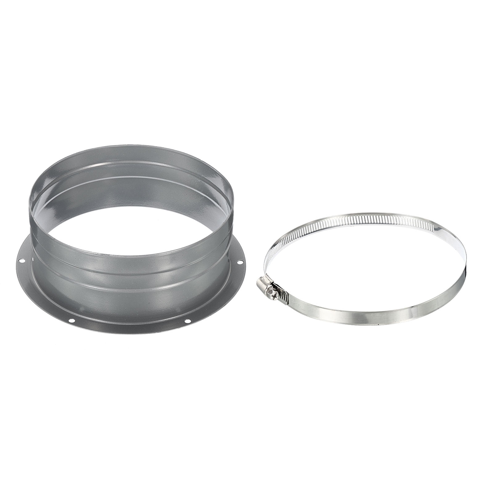 Uxcell 6 Inch Duct Connector Flange Metal Straight Pipe Exhaust Hose Flange with Clamp