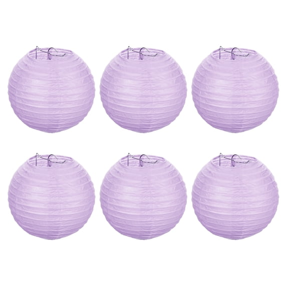 Uxcell 6 Inch Folding Hanging Wedding Home Party Paper Lanterns Light Purple 6 Pack