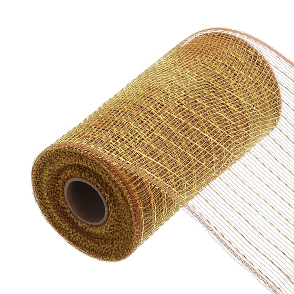 Uxcell 6 Inch Glitter Poly Burlap Mesh for Wreath, Decorative Mesh Fabric Ribbon 10 Yard, Gold