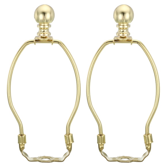 Uxcell Electroplated Iron 6 inch Lamp Harp Kit with Finial Lamp Shade Holder for DIY Gold Tone 2 Set