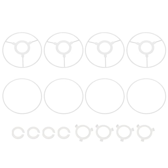 Uxcell 6 Inch Lamp Shade Ring, 4 Set Lamp Shade Frame with E27 to E26 or E14 Adapter Lampshade Frame Wire with Conversion Ring