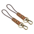 thumbnail image 1 of Uxcell 6 Inch Leather Lanyard Leather Rope Wristlet Bracelet Keychain Wrist Strap Brown 2 Pack, 1 of 5