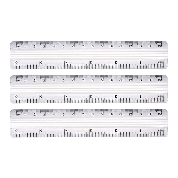 Uxcell 6 Inch Metal Rulers, 3Pcs Aluminum Alloy Drafting Ruler Measuring Drafting Tools with Centimeters and Inches for Office Home Teacher Drawing Supplies, Silver