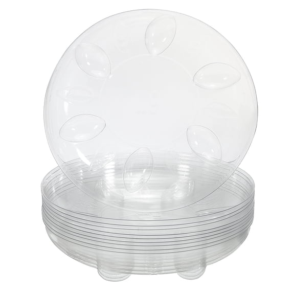 Uxcell 6 Inch Plant Saucers, Clear Plastic Drip Trays Plant Plate Dish for Indoor Planters Flower Pots, 10pcs