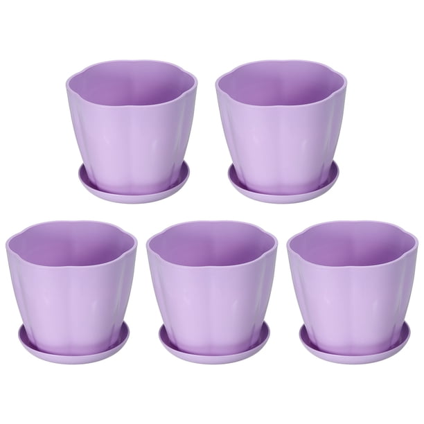 Uxcell 6 Inch Plastic Plant Pots Flower Planters with Drainage Holes ...