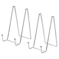 thumbnail image 1 of Uxcell 6 Inch Plate Stands for Display, Iron Easel Holder Silver Tone for Picture Frame 2 Pack, 1 of 5
