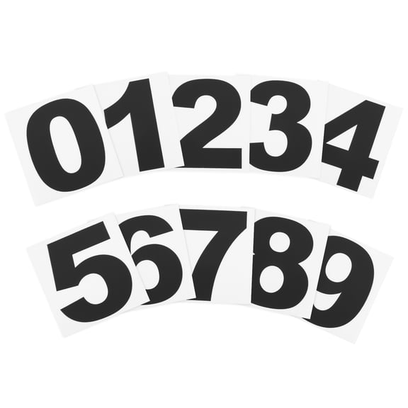 Uxcell 6 Inch Reflective Number Stickers 0-9, 2 Set Vinyl Mailbox Number Self-Adhesive, Black
