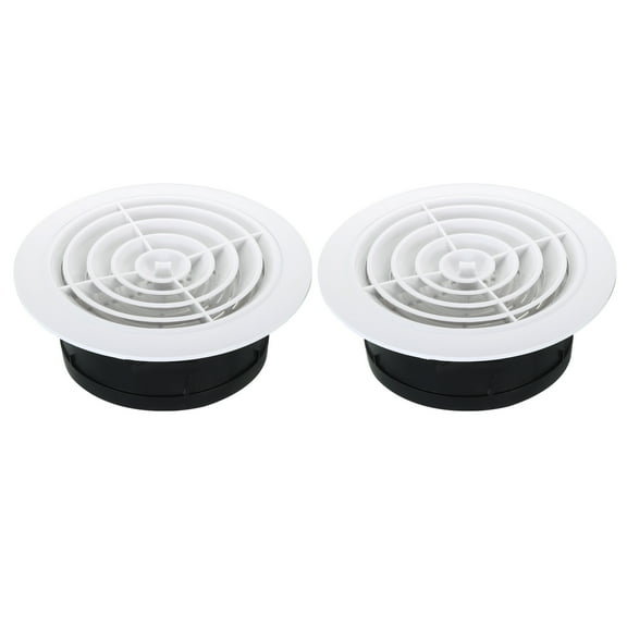Uxcell 6 Inch Round Air Vent 2pcs Adjustable Ceiling Diffuser Grill Cover ABS Louver Soffit Vent with Screen Rotate Type