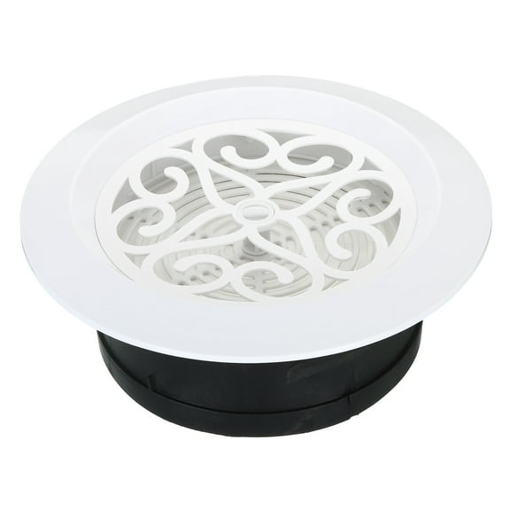 Uxcell 6 Inch Round Air Vent, Adjustable Ceiling Diffuser Grill Cover ABS Louver Soffit Vent with Screen White