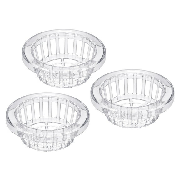 Uxcell 6 Inch Round Garden Plastic Mesh Cup Slotted Net Pot Basket for Flower Planting Clear 3 Pack
